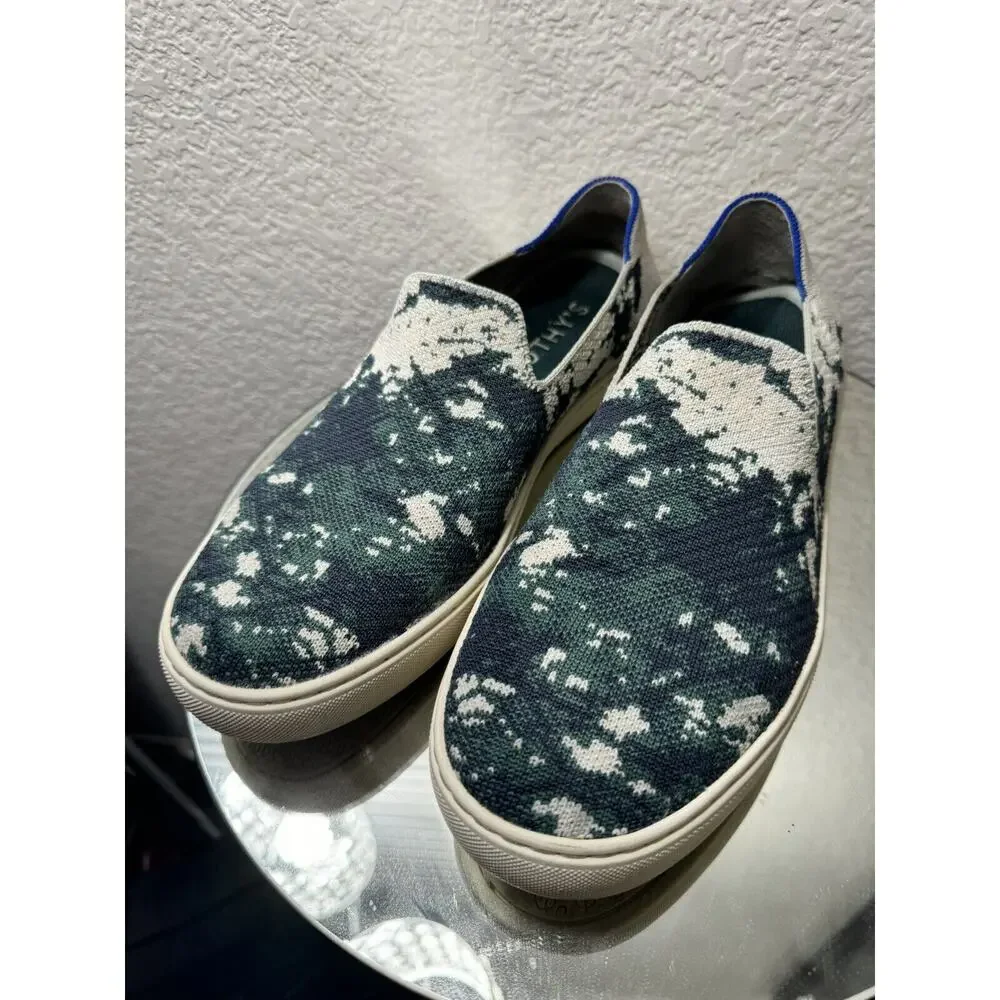 Rothys The Original Sneaker Shibori Tye Dye Limited Edition Sea Green Size 10 - Picture 2 of 8